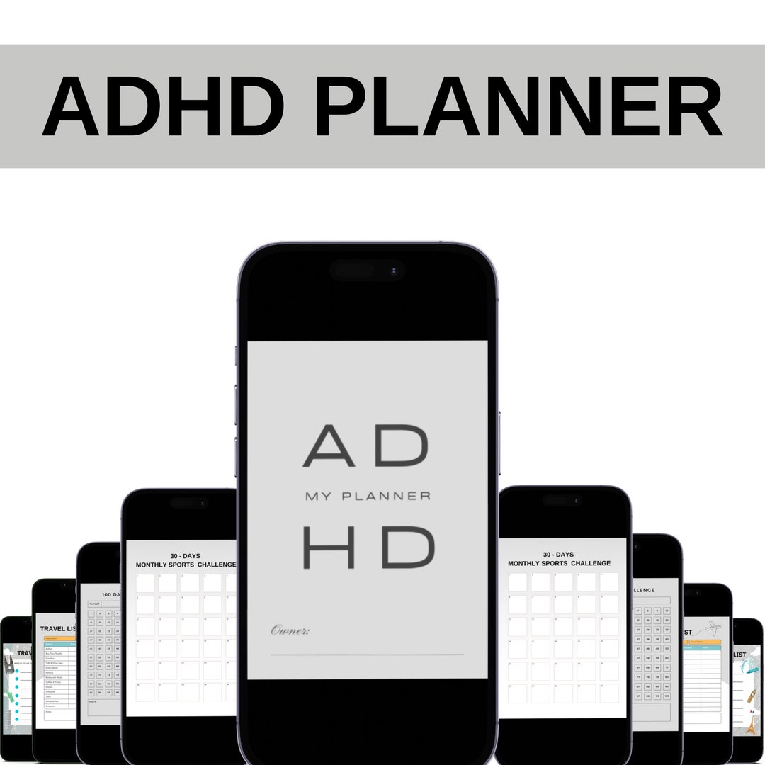 ADHD Digital Planner Goodnotes ADHD Planner Adults ADHD Dark Etsy