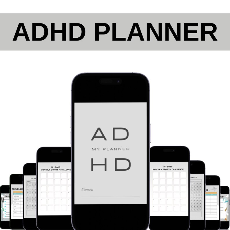 ADHD Digital Planner Goodnotes ADHD Planner Adults ADHD Dark Etsy