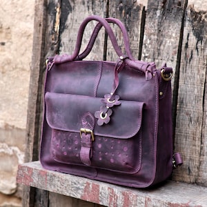 Full Grain Leather Handbag, Handmade Leather Women&#39;s Purse, Hobo Tote Bag, High Quality, Perfect Gift for Her