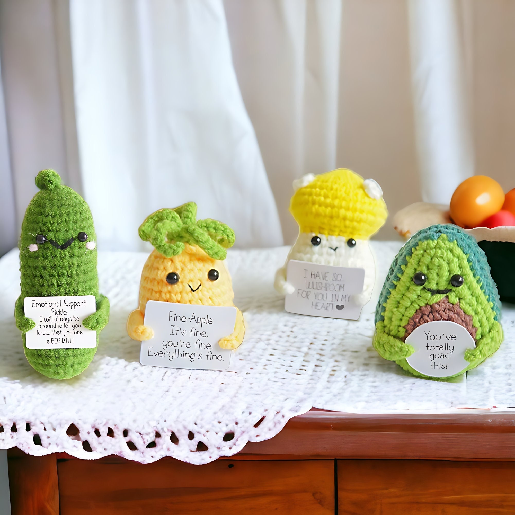 Awesome Avocado-motivational Gift for Family/friends/team,christmas  Gift-thanksgiving Gifts,handmade Crochet Positive Avocado Desk Ornaments 