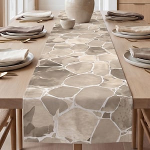 Tortoise Shell Table Runner - Watercolor Table Linens