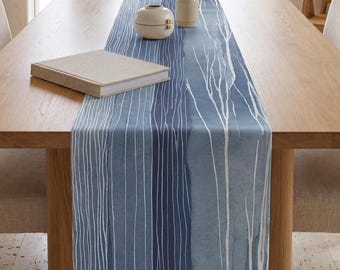 Handpainted Ocean Waves Design, Coastal Kitchen Decor, Blue Table Linens, Beach House Dining Accessory