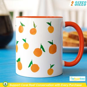 Hand-Painted Orange Coffee Mug: Citrus Accent Ceramic Cup