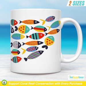 Personalized Fish Mug: Colorful Coastal Decor, Custom Beach House Gift