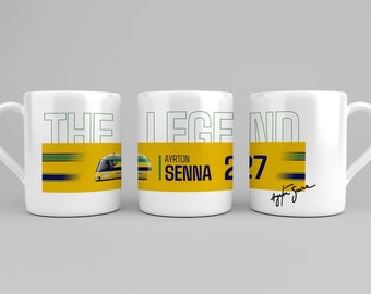 Ayrton Senna F1 Legend Mug Design - Dijital Edition - 11 Oz Mug Cricut Press Sublimation Wrap, png svg, Prêt à presser la conception