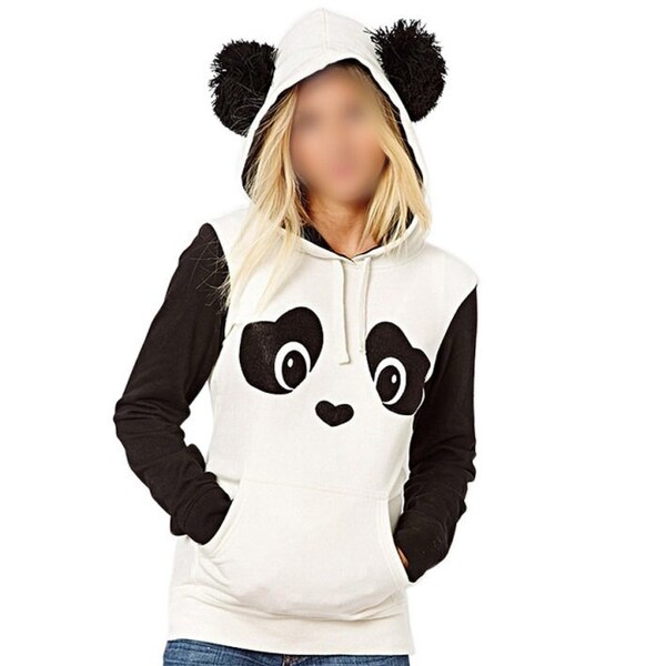 Cozy Fluffy Zip Up Panda Stylish Hoodie Jacket