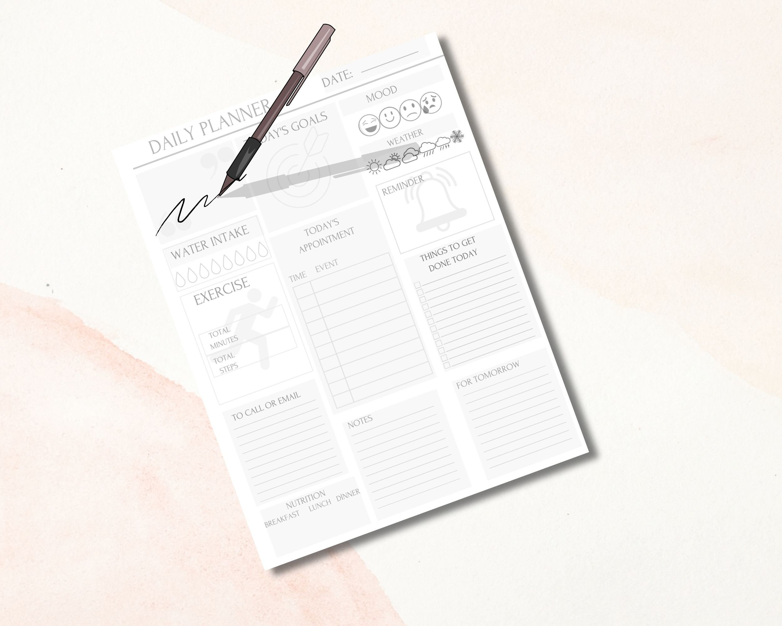 Daily Journal Printable |journal for Adults|digital Download - Etsy
