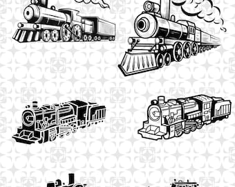 Railway SVG Bundle | Train SVG | Railway SVG | Locomotive SVG | Steam Engine SVG | Train Clipart | Railway Plotter File SVG, Train SVG, Locomotive SVG