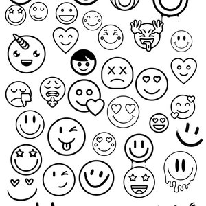 Digital, Smiley, SVG, SVG, PNG, fuente, unicornio, corazón, risa, lengua, ángel, dulce, maligno, triste, lenguas, corazones, cara, sonrisa, caras, conjunto de 44 archivos
