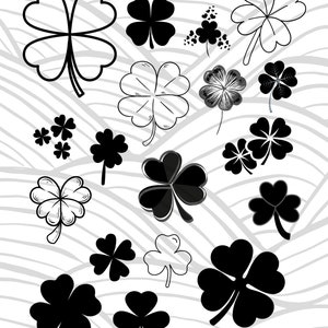 Trifoglio in formato SVG, pacchetto in formato SVG trifoglio, Clipart di trifoglio, Silhouette di trifoglio, Download istantaneo PNG, Trifoglio in formato SVG, Trifoglio in formato SVG, 4 trifoglio fogliare
