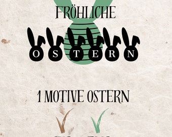 Easter plotter file, German Happy Easter plotter file Svg, Plotter file Easter SVG, Plotter file flowers spring, Easter Cut svg,Easter Svg