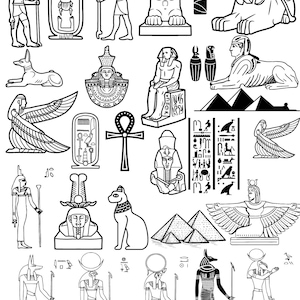 Egyptian SVG, Egyptian clipart, Egypt svg, Egyptian symbols, Egypt silhouette, Egypt PNG, Cleopatra, Eye of Horus SVG, set, new, new