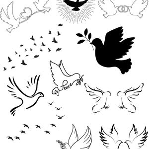 Svg colombe Simbolo di pace, Download digitale, Artigianato di pace fai da te, Grafica di colombe, Download istantaneo, Decorazione simbolo di pace,Nuovo,NUOVO,Doves SVG,png