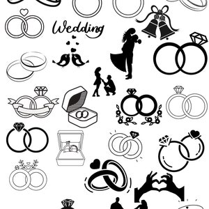 bruiloft, bruiloft, set, verloving, ring, svg, png, nieuw, bruiloft SVG digitale download, bruiloft snijden bestand, huwelijkscadeau, bruiloft decoratie