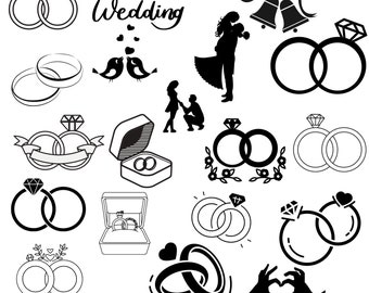 wedding, wedding, set, engagement, ring, SVG, PNG, new, new, Wedding SVG Digital Download, Wedding Cutting File, Wedding Gift, Wedding Decoration