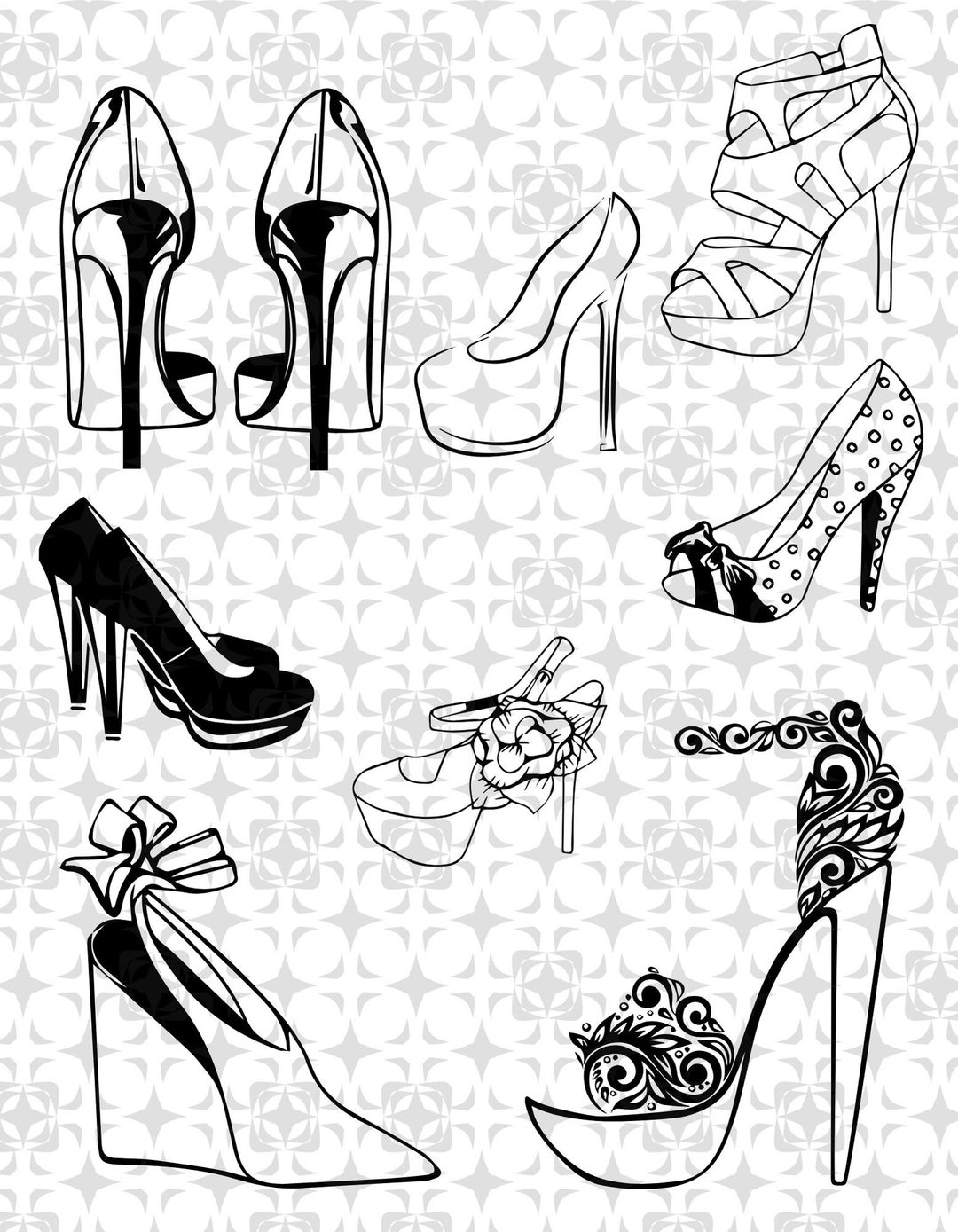 High Heels SVG Bundle, Heels Silhouette, High Heels Clipart, Woman
