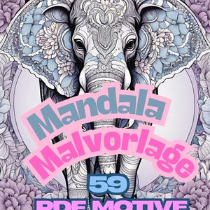 Mandala coloring page PDF, Mandala animals to color, Mandala template PDF, Animals to color, Relaxation Mandala, Painting Mandala digital download