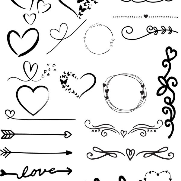 herz Bundel SVG,HERZ Doodle SVG, Herz-Svg-Dateien für Cricut, Herz-Clipart,handgezeichnete Herz-Svg,open heart svg, bundel, simple heart svg