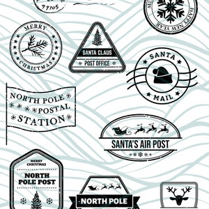 Polo Norte svg, Navidad svg, Sello de Santa Claus SVG, Polo Norte SVG, carta santa svg, Sello de Navidad svg, Sello de Navidad, Correo aéreo del Polo Norte