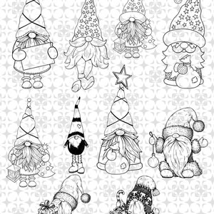 Paquete SVG de Gnome, svg de Gnome, svg de gnomo de Navidad, silueta de gnomos, archivo de trazador para Cricut, svg de feliz Navidad de gnomo, decoración de Navidad