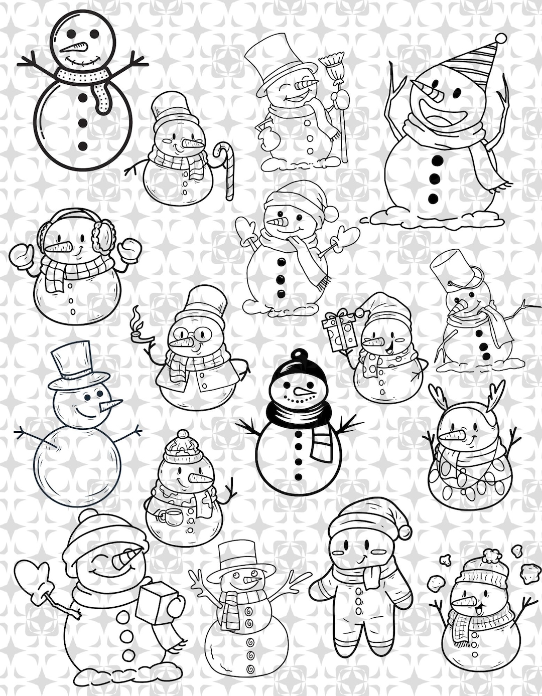 Snowman SVG Bundle Clipart, Winter Christmas Cute Snowman Png Shirt ...