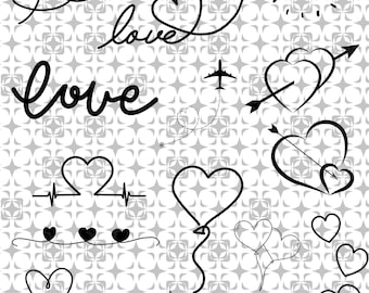 Heart bundle SVG, heart doodle SVG, heart SVG files for Cricut, heart clipart, hand-drawn heart SVG, open heart SVG, bundle, simple heart SVG