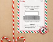 Ausdruckbare Santa Mail Nordpol Etikett,Versandetikett Vorlage,Weihnachten,Weihnachtsmann Geschenkanhänger,Post Weihnachtsmann Ausdruck PDF