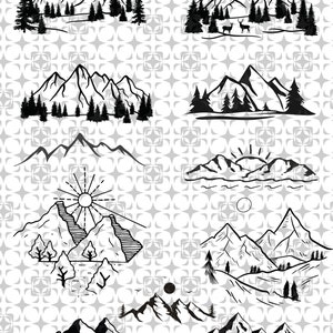 Bergketen SVG, berg SVG, bergen bestand voor Cricut, voor silhouet, gesneden bestanden, boslandschap berg clipart-Pine Tree SVG PNG, nieuw, nieuw