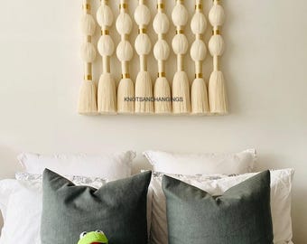 Tapiz de macramé tejido a mano para colgar en la pared: decoración bohemia de Lomas y Caralarga mexicanas para un estilo artístico en el hogar.