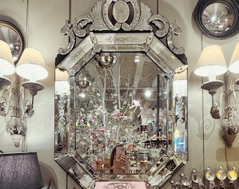 Luxury Venetian Wall Mirror, Handmade Beveled Glass Masterpiece, Grand Italian Mirror, Antique Venetian Decor, Statement Wall Art
