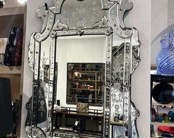Luxury Venetian Glass Mirror, Handmade Antique Inspired Wall Decor, Elegant Italian Style, Beveled Statement Piece