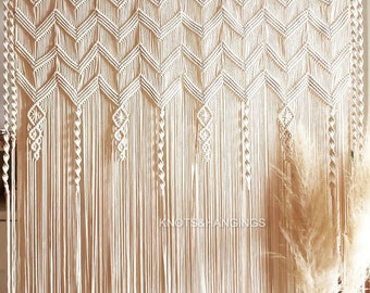 Macramégordijn, macramé bruiloft decoratie boho interieur, boho gordijn, bruiloft achtergrond, macramé hangend, speciaal dagcadeau