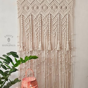 Makramébröllopsbakgrund: Boho heminredning bomullsgardin