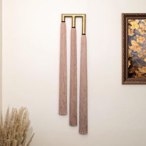Riqueza Boho Fiber Väggbonad, Metall & Vävd Gobeläng Makramé Hängande Dekoration / Lomas Fiberart Modern Fiber Väggskulptur Konst