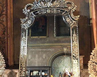 Handmade Venetian Wall Mirror | Vintage Beveled Decorative Glass | Luxury Statement Piece for Entryway and Living Room