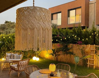 Handmade Macrame Chandelier, Bohemian Wedding Decoration Mural Art