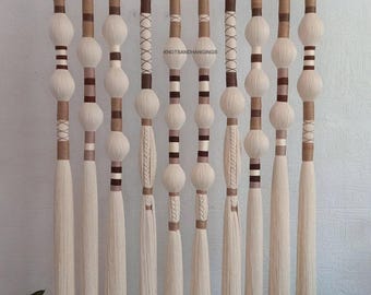 Tapiz de pared de macramé Horizonte Boho, tejido a mano, estilo Lomas y Caralarga mexicanos, estilo bohemio, para un estilo artístico en el hogar.