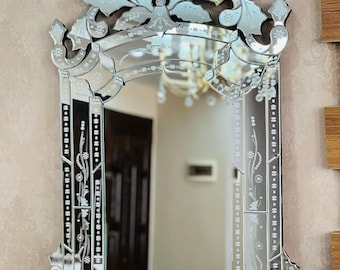 Luxury Handmade Venetian Mirror | Beveled Glass Wall Decor | Timeless Interior Elegance