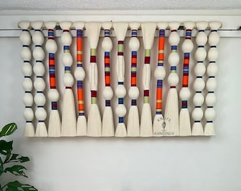 Colgante de pared de macramé con diseño de sol mexicano, algodón natural, estilo bohemio moderno, decoración Luna Bohemia