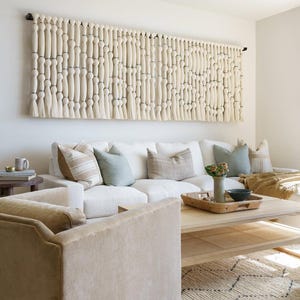 Blanco Terrenal  Tapiz Macramé Handmade Cotton Macrame Wall Hanging: Mexican Boho Decoration Lomas Hanging
