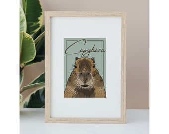 Hand-drawn Stylised Capybara Poster