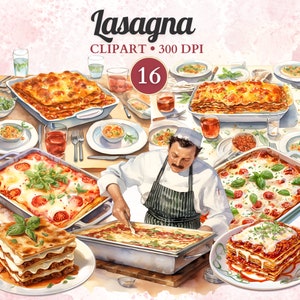 Lasagna Clipart, Pasta Clipart, Pasta Png, Italian Pasta, Italian Food, Cooking Clipart, Food Vector, Dinner Clipart