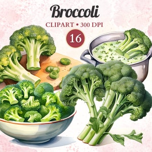 Clipart Brocoli, Aquarelle, Légumes PNG, Alimentation saine, Veggie, Végétalien, Salade, Végétarien, Jardin, Ferme, Agriculture