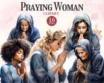 Praying Woman Clipart, Praying Hands, Bible Png, Prayer Clipart, Christian Icon, Catholic Icons Digital, Cross Graphic