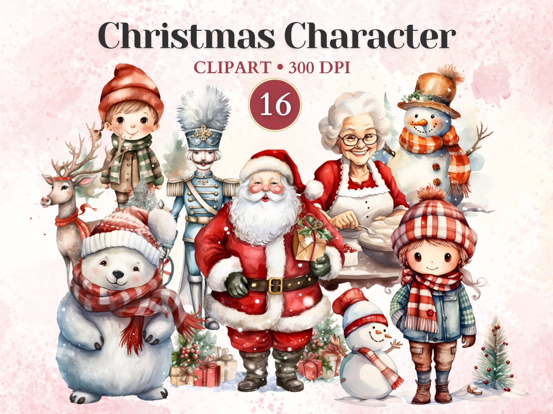 Christmas Character Clipart Cute Christmas Clipart Merry - Etsy