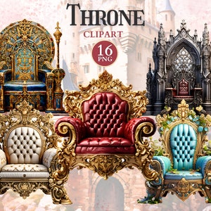 Troon clipart, koning clipart, middeleeuws beeld, koninklijke png, middeleeuwen, historische png, fantasieverhaal, schrootboek