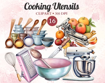 Cooking Utensils Clipart, Cooking Clipart, Kitchen Utensil, Cooking Png, Cooking Vector, Food Vector, Sublimation Design