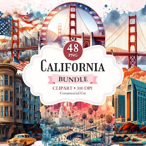California Clipart, Golden Gate Bridge, Bridge Png, San Francisco Ca, San Diego Sunset, LA Vector, USA Flag Clipart, California Dreamin