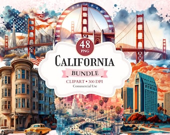 California Clipart, Golden Gate Bridge, Bridge Png, San Francisco Ca, San Diego Sunset, LA Vector, USA Flag Clipart, California Dreamin