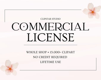 WHOLE SHOP Commercial License, One-Time Commercial Use License, Unlimited Clipart Set, No Credit Required